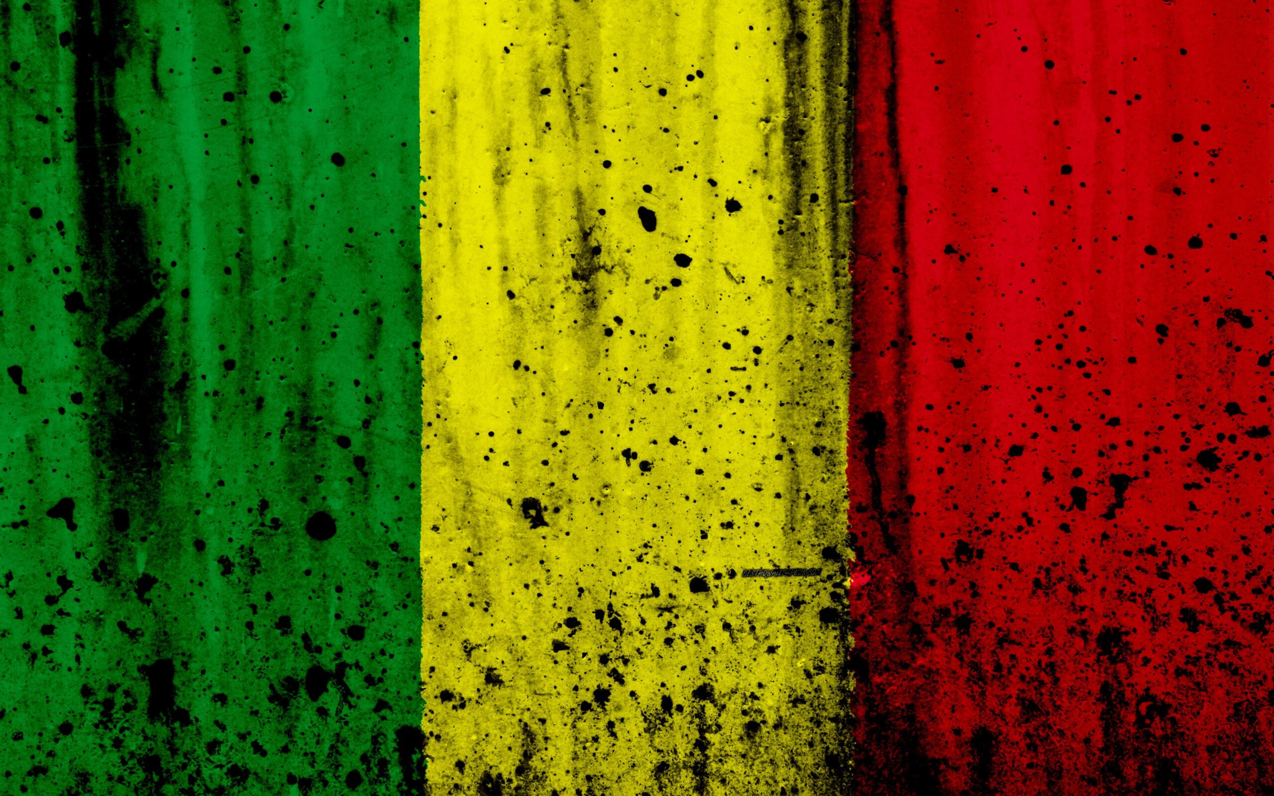 Download wallpapers Malian flag, 4k, grunge, flag of Mali, Africa