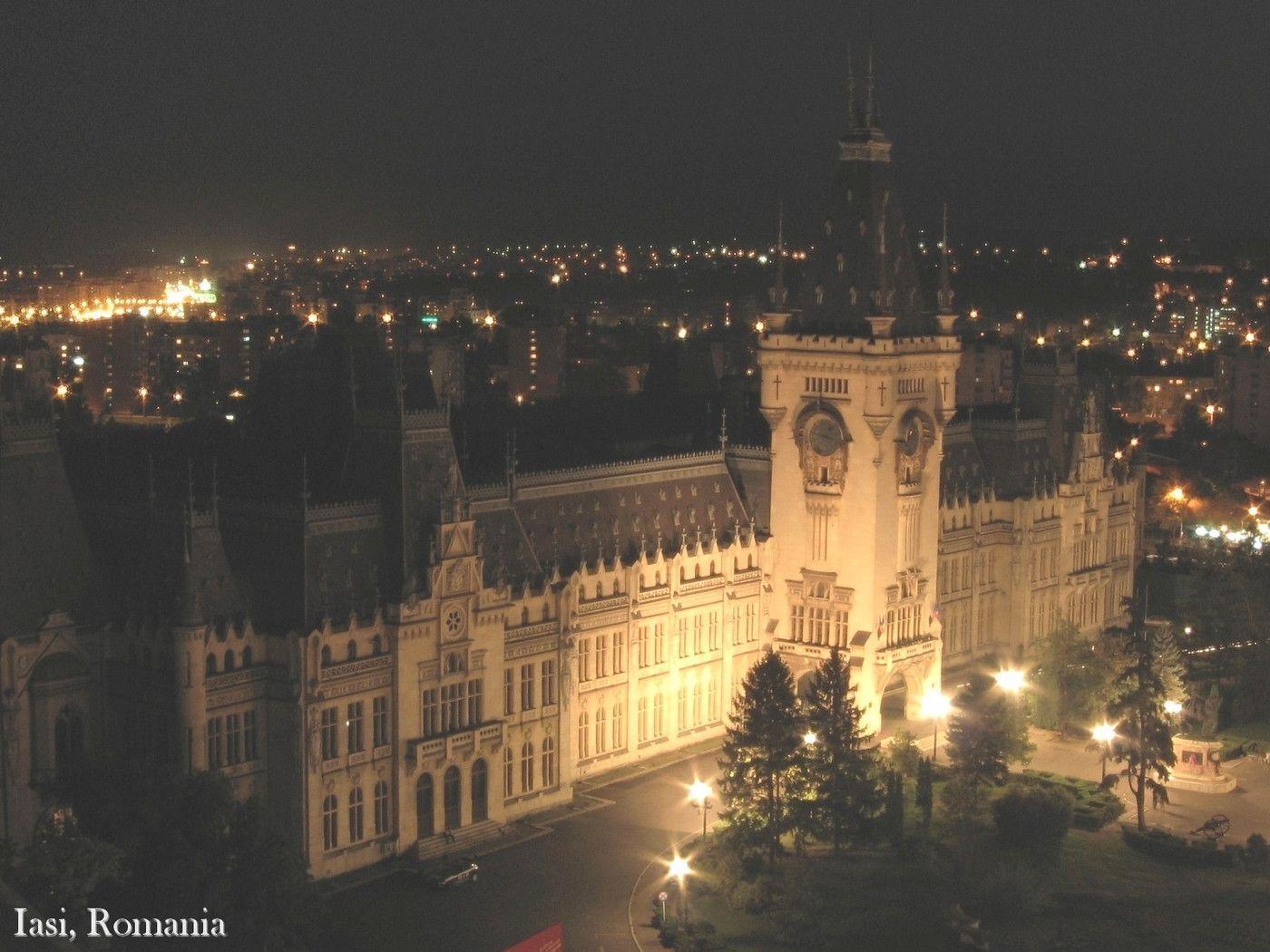 Iasi Romania palace of culture at night architecture photos