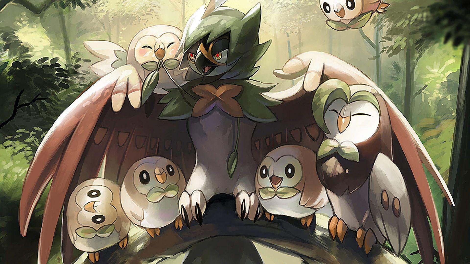 Rowlet Dartrix Decidueye Pokemon Sun… Wallpapers