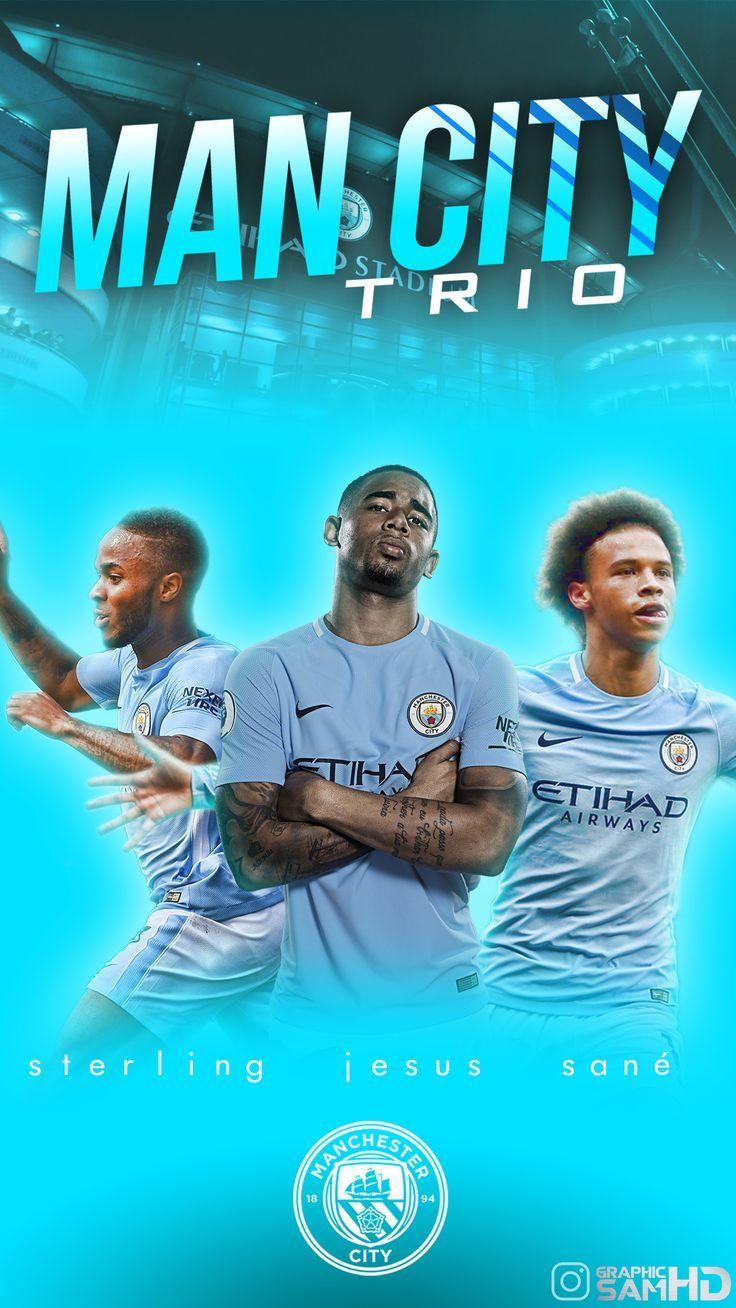 Raheem Sterling, Gabriel Jesus and Leroy Sané manchester city