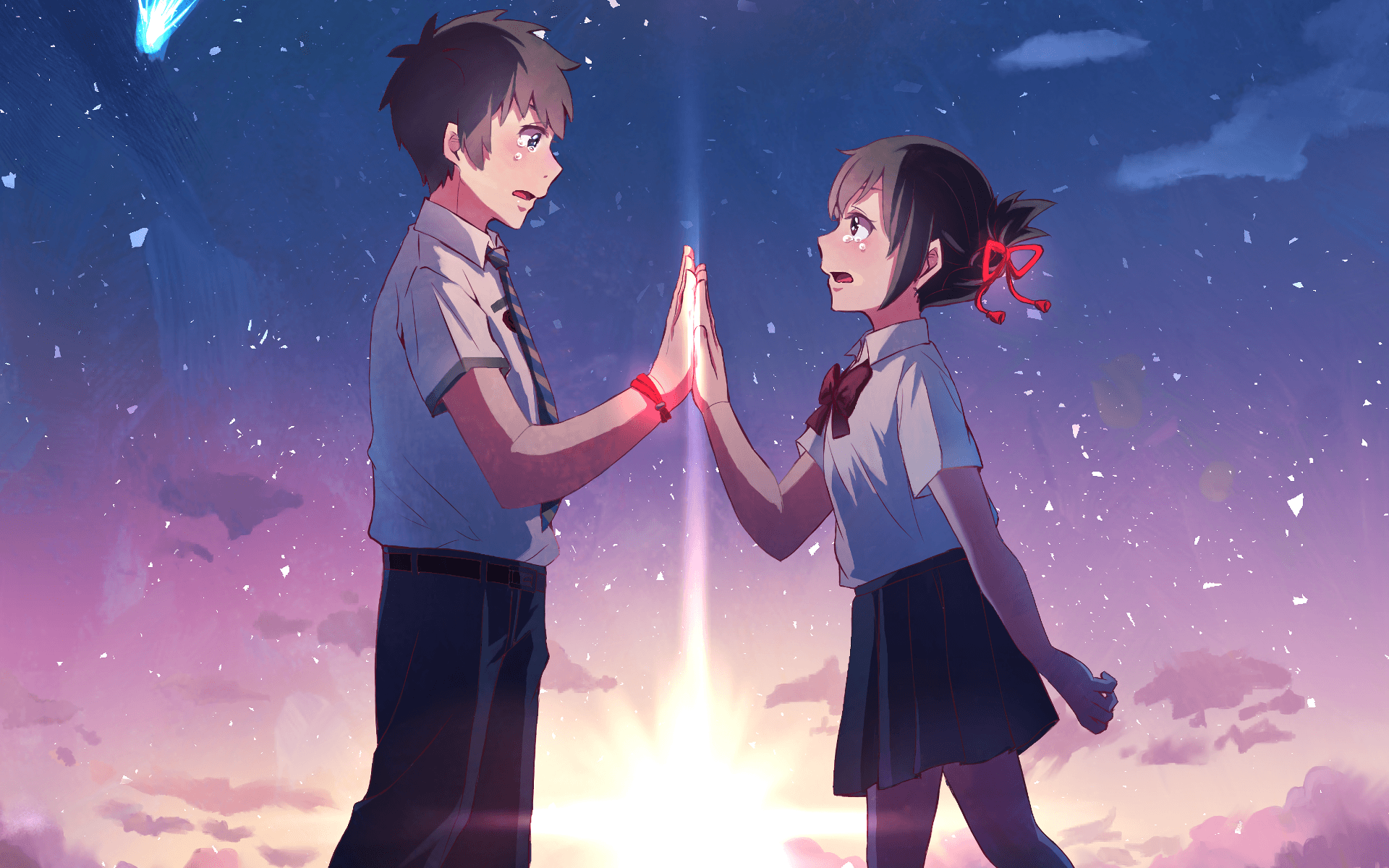 Anime Your Name. Mitsuha Miyamizu Taki Tachibana Kimi No Na Wa