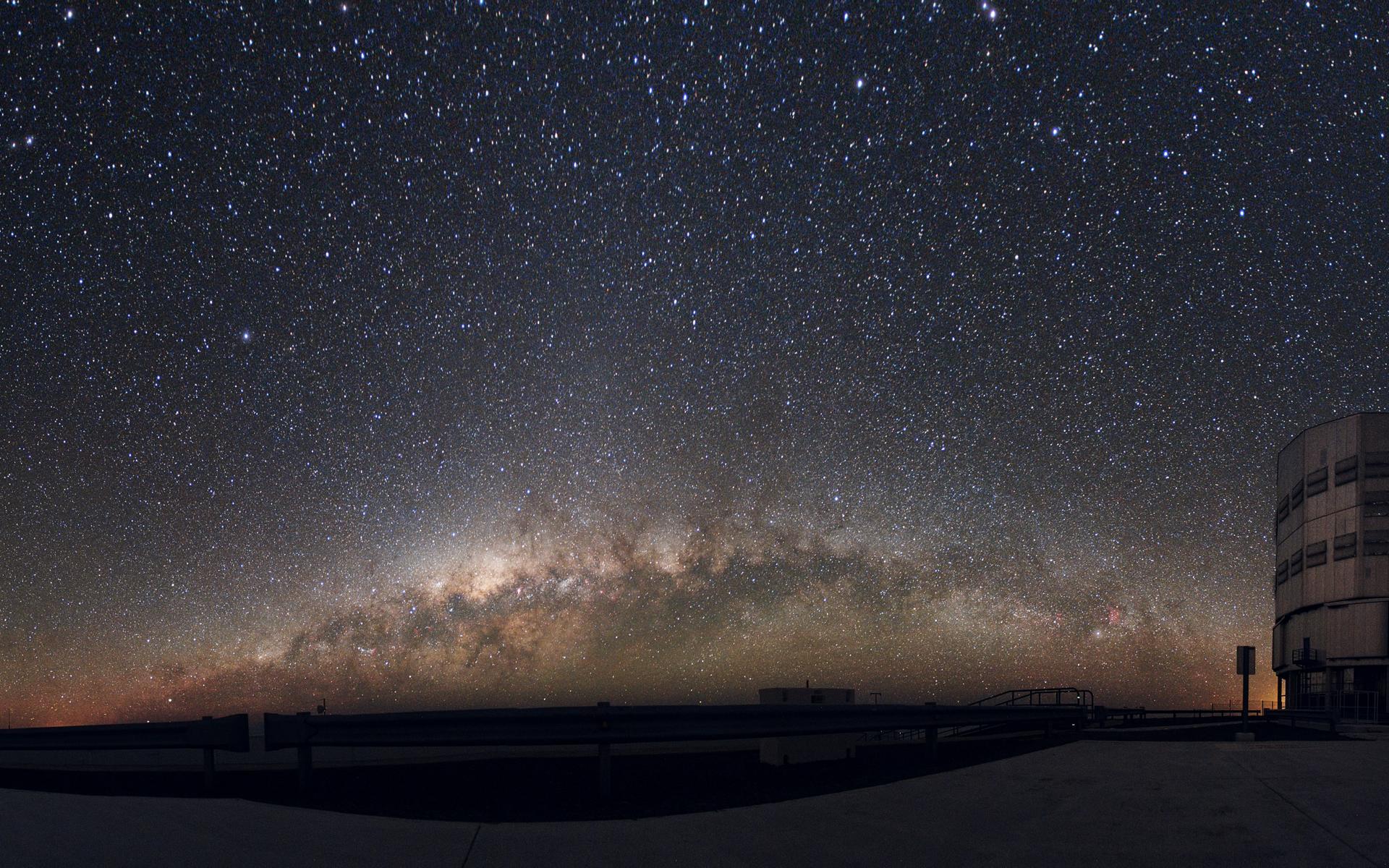 Milky Way Over the Desert Space Wallpapers