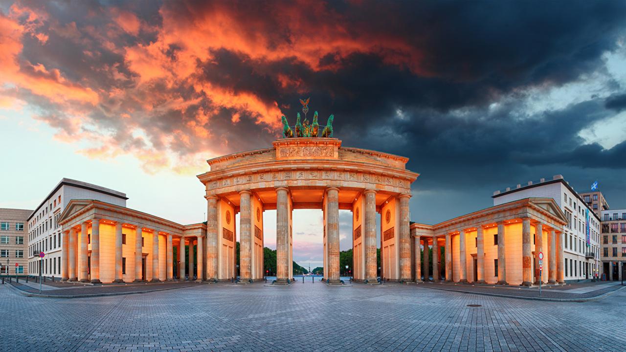 Photos Berlin Germany Town square Column Brandenburg Gate Cities