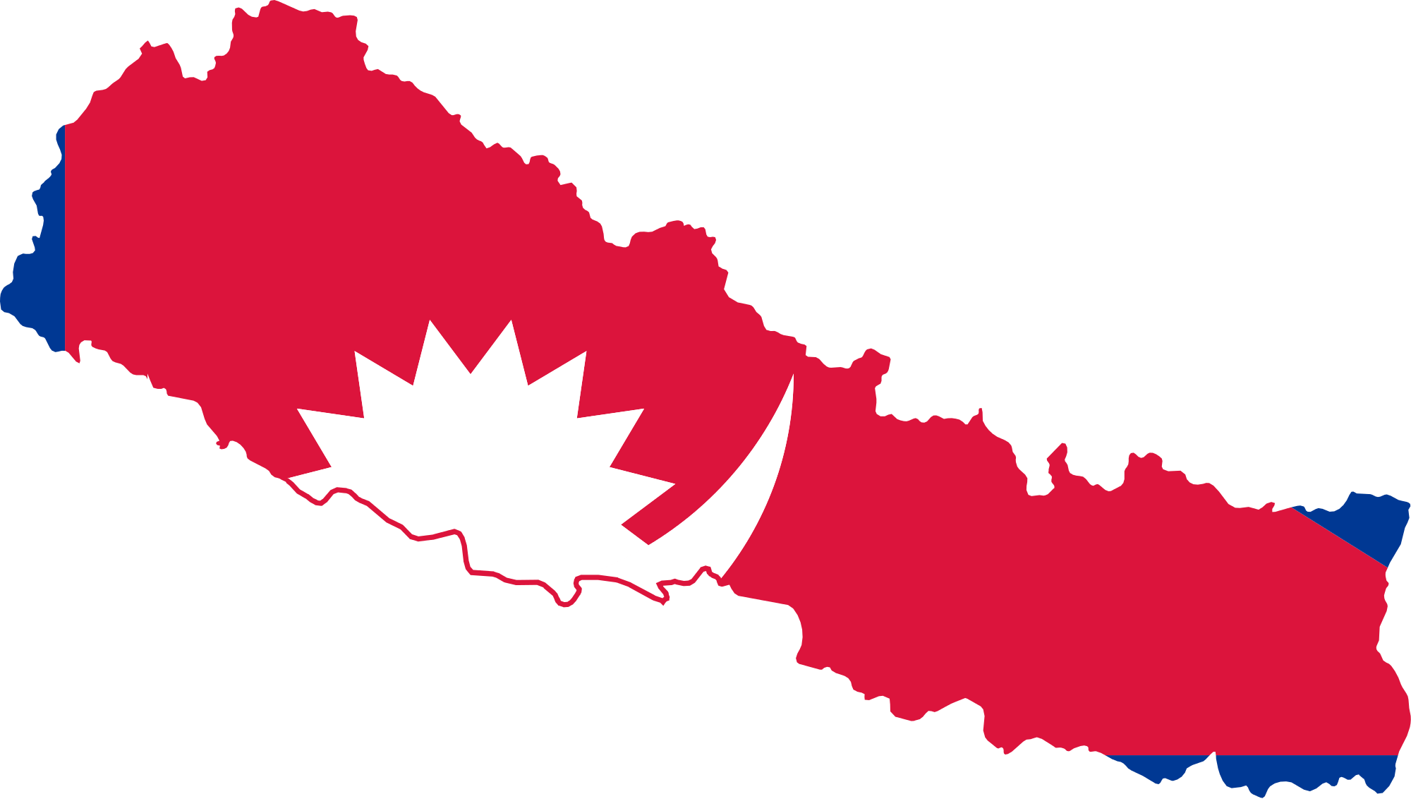 Nepal Map With Flag