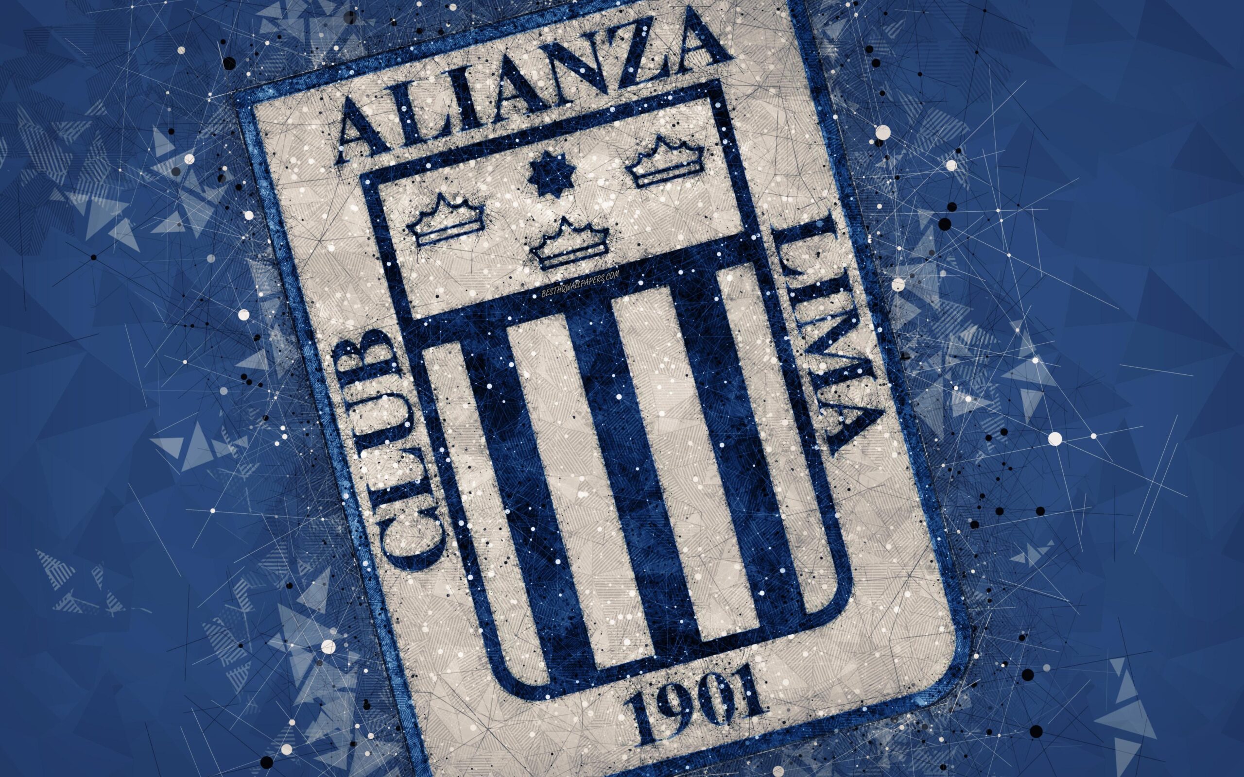 Download wallpapers Club Alianza Lima, 4k, geometric art, logo