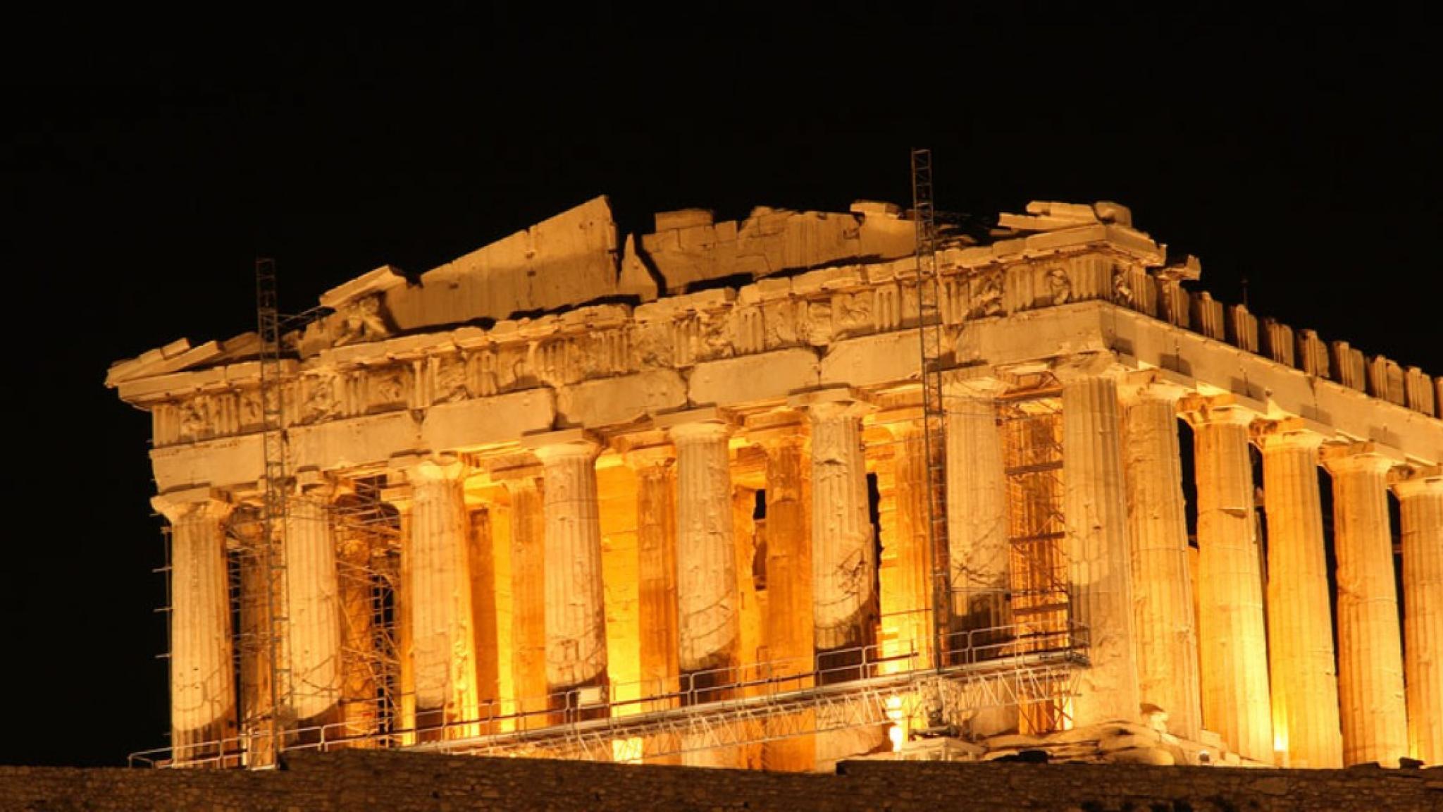 Parthenon at night Acropolis ancient Athens Greece Parthenon