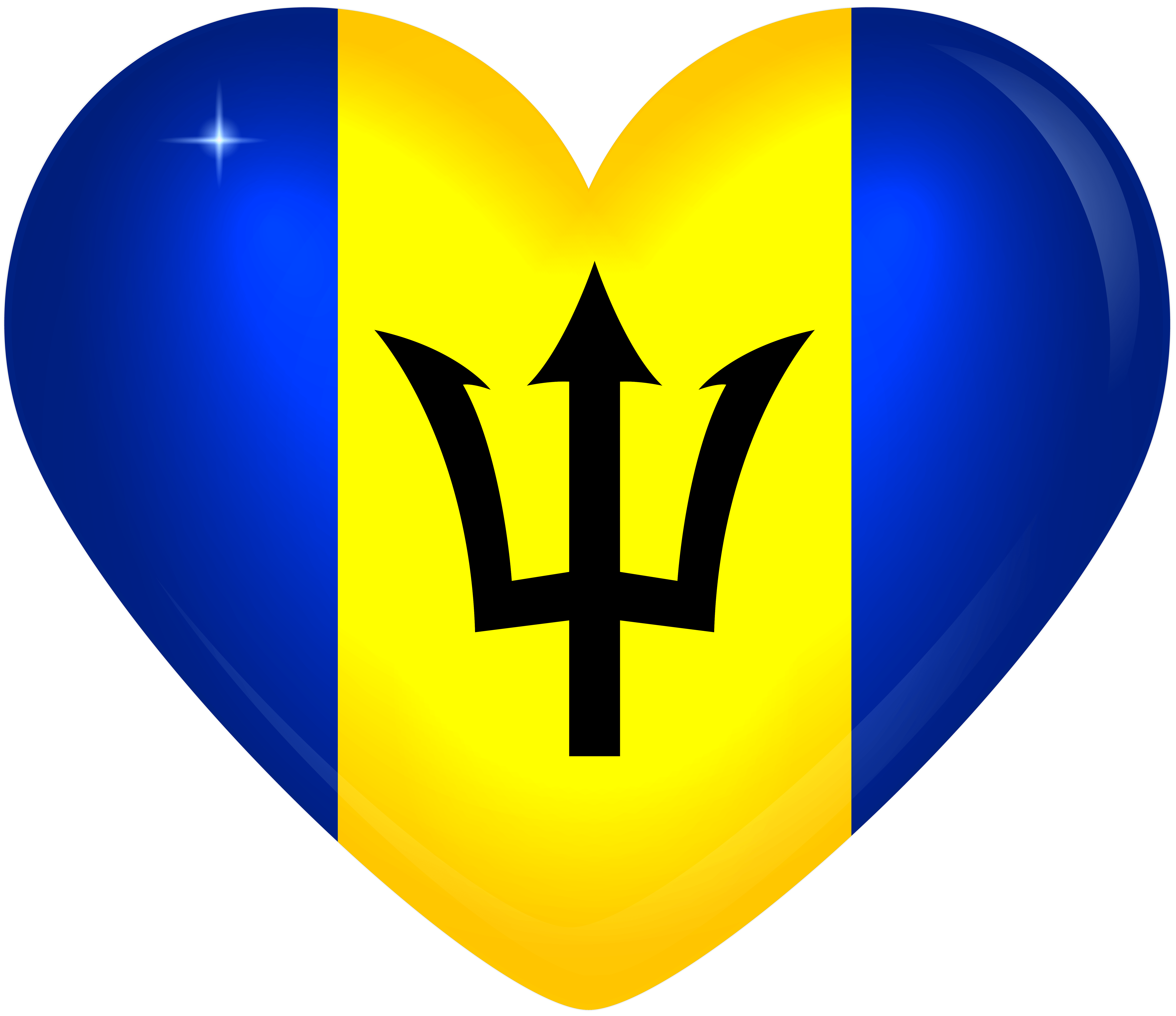 Barbados Large Heart Flag