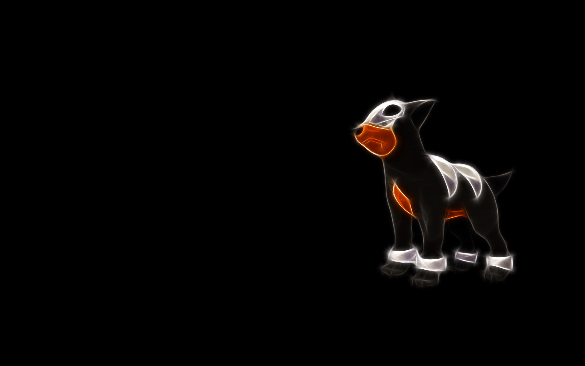 Pokemon, simple background, black background, houndour