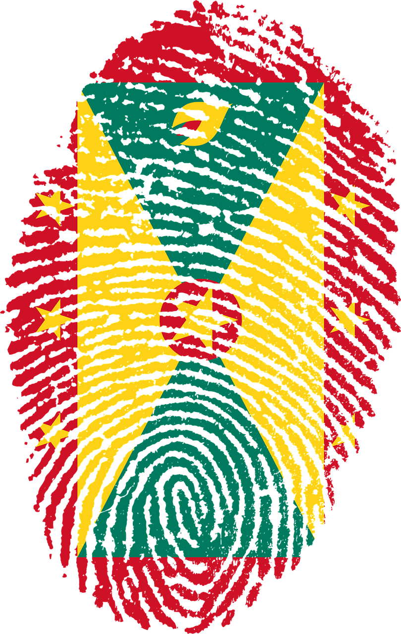 Travel, Grenada, Flag, Fingerprint, Country