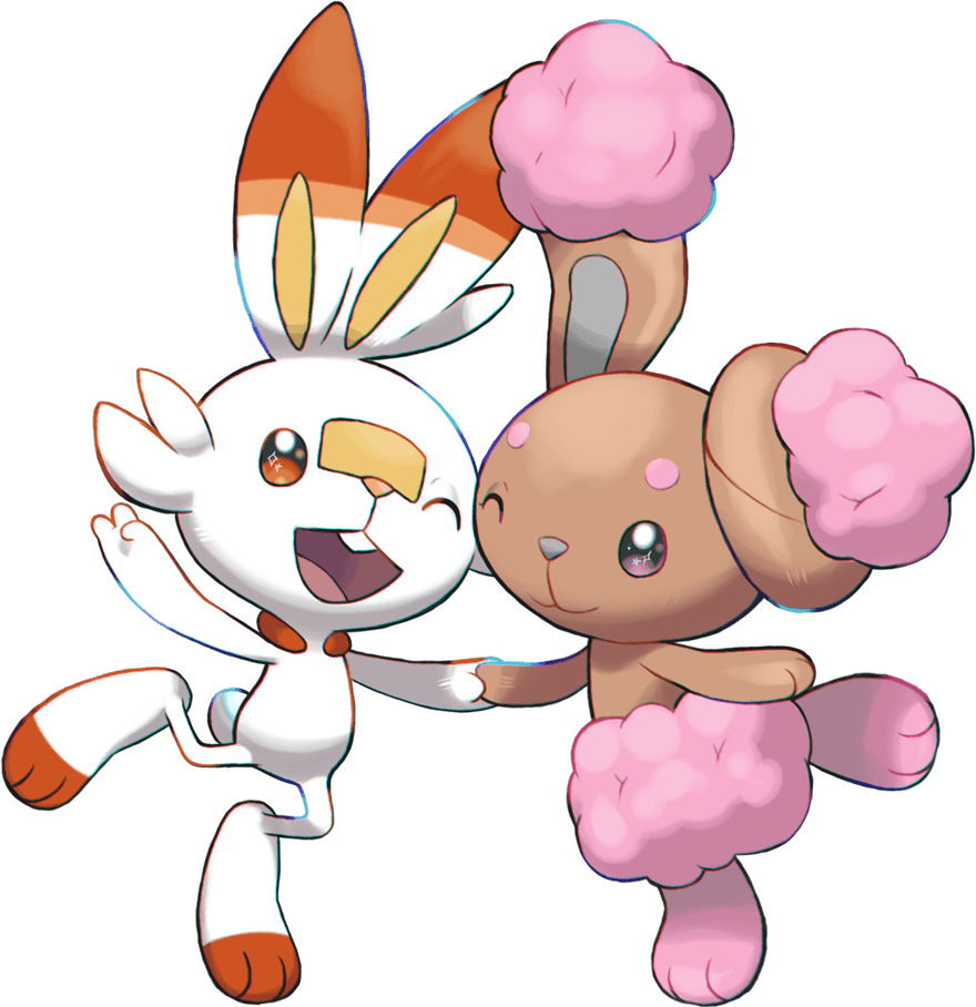 Pokemon sword shield Scorbunny And Buneary by vikthor01