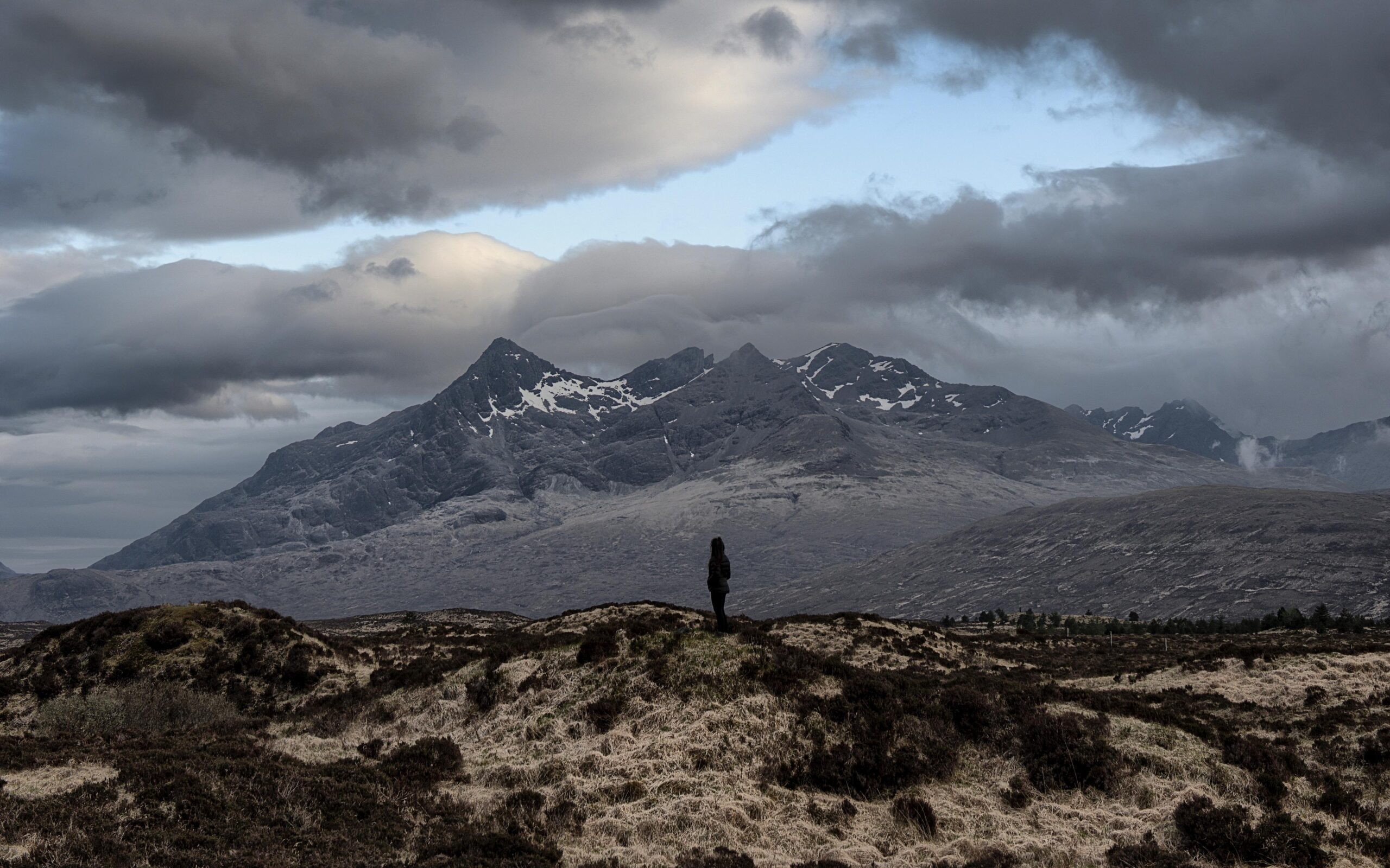 Download wallpapers mountains, solitude, alone, distance