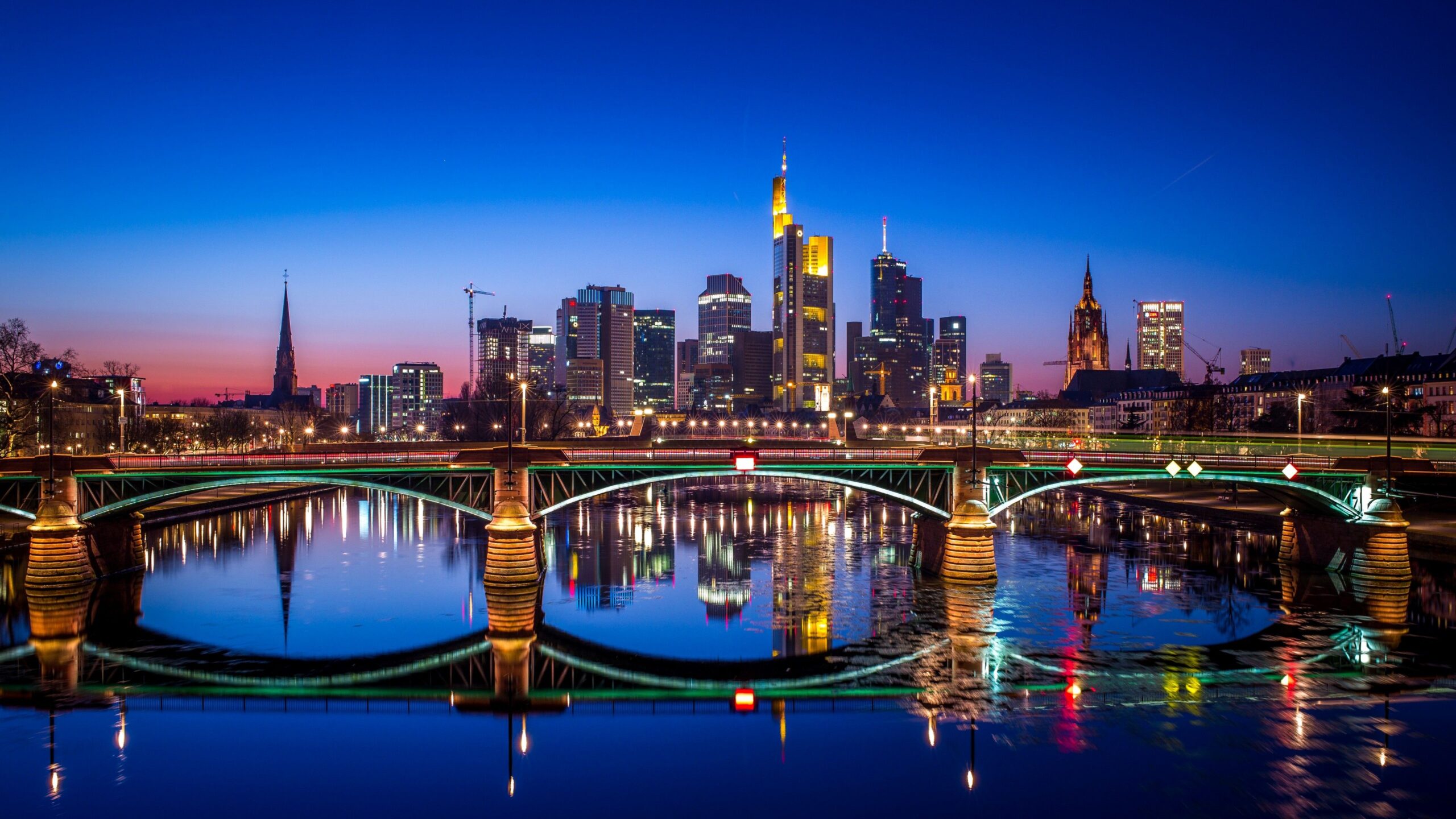 Wallpapers Frankfurt, Nightscape, Germany, HD, 4K, World,