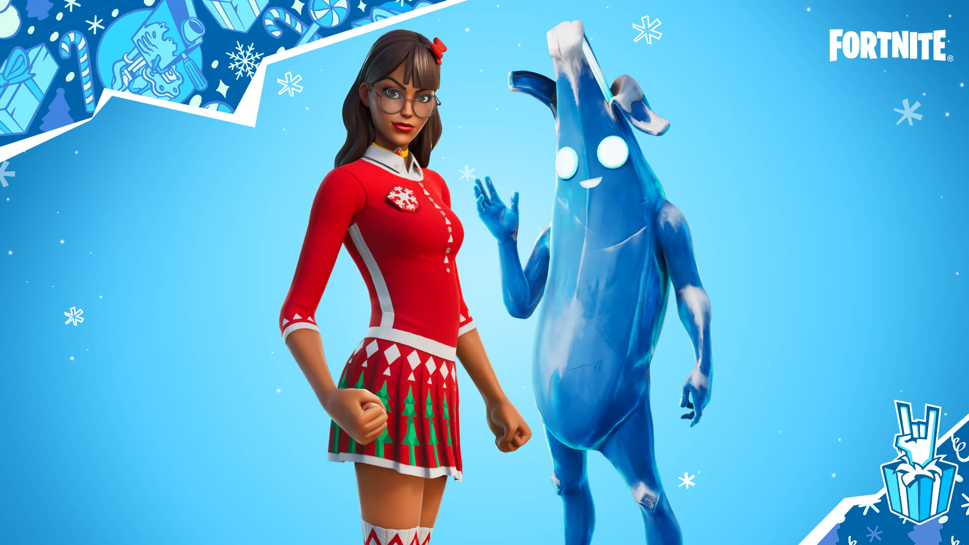 Fortnite Winterfest Krisabelle and Polar Peely HD Wallpapers