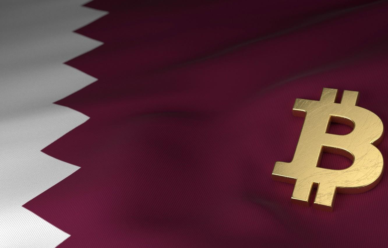 Wallpapers blur, flag, flag, qatar, bitcoin, bitcoin, btc, Qatar