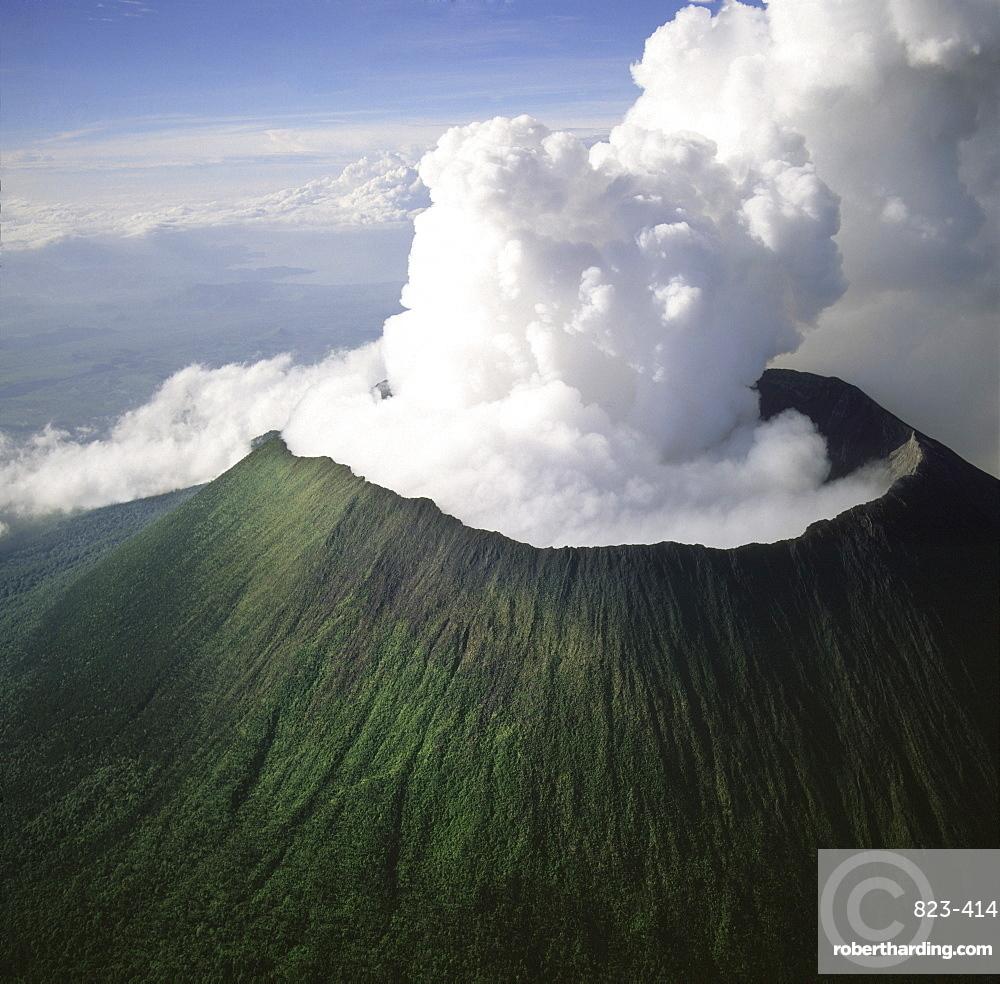 Aerial view of Mount Nyiragongo,