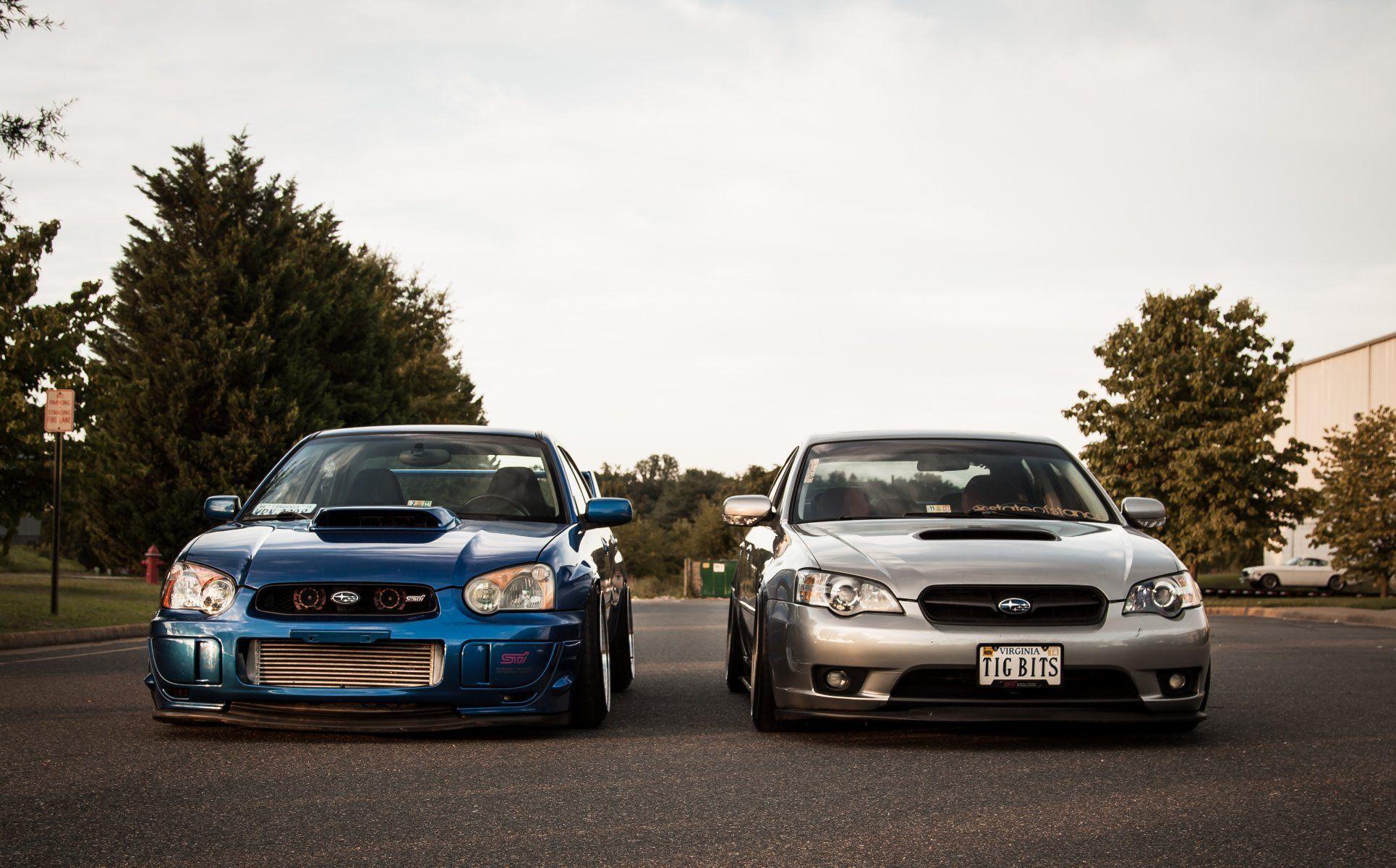 subaru legacy impreza wrx sti blue silver HD wallpapers