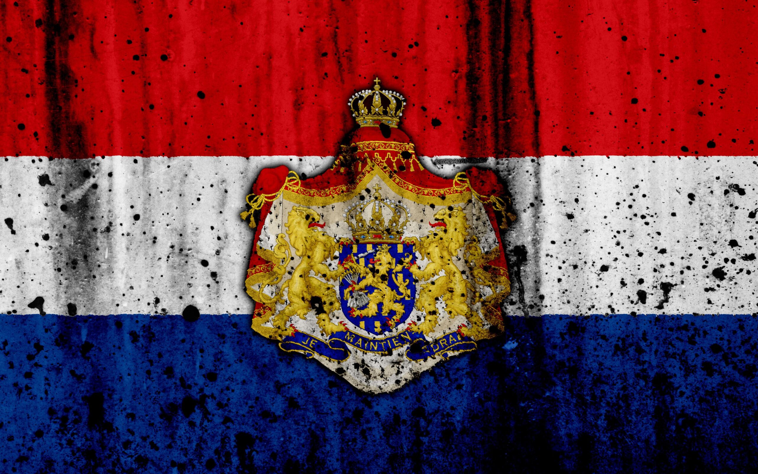 Download wallpapers Netherlandish flag, 4k, grunge, flag of