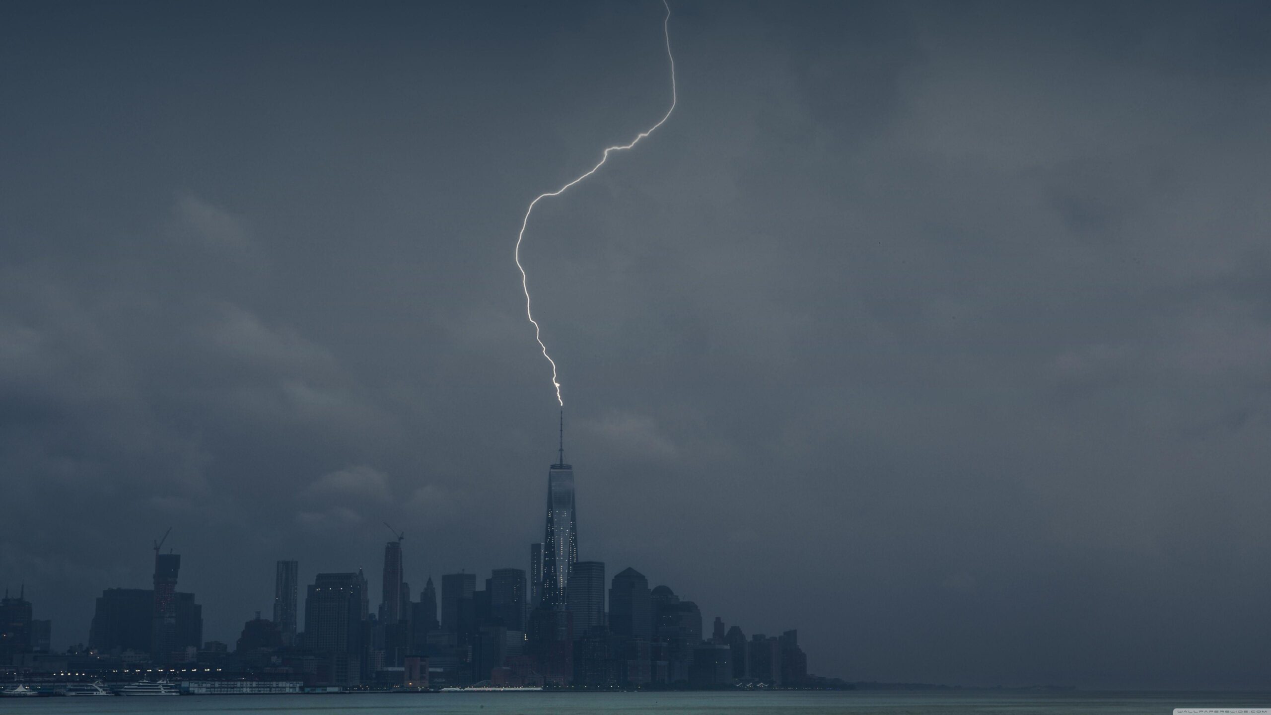 Lightning Strike One World Trade Center ❤ 4K HD Desktop Wallpapers