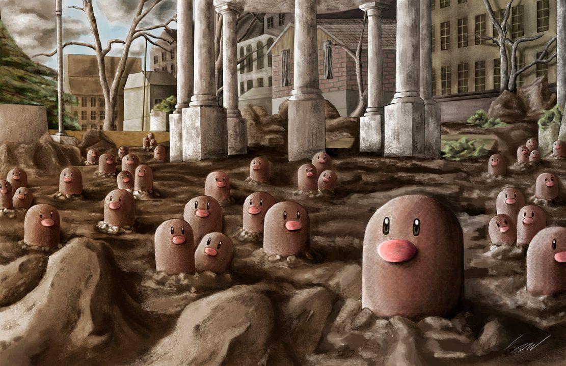 Diglett and Dugtrio Final Render by taechan987