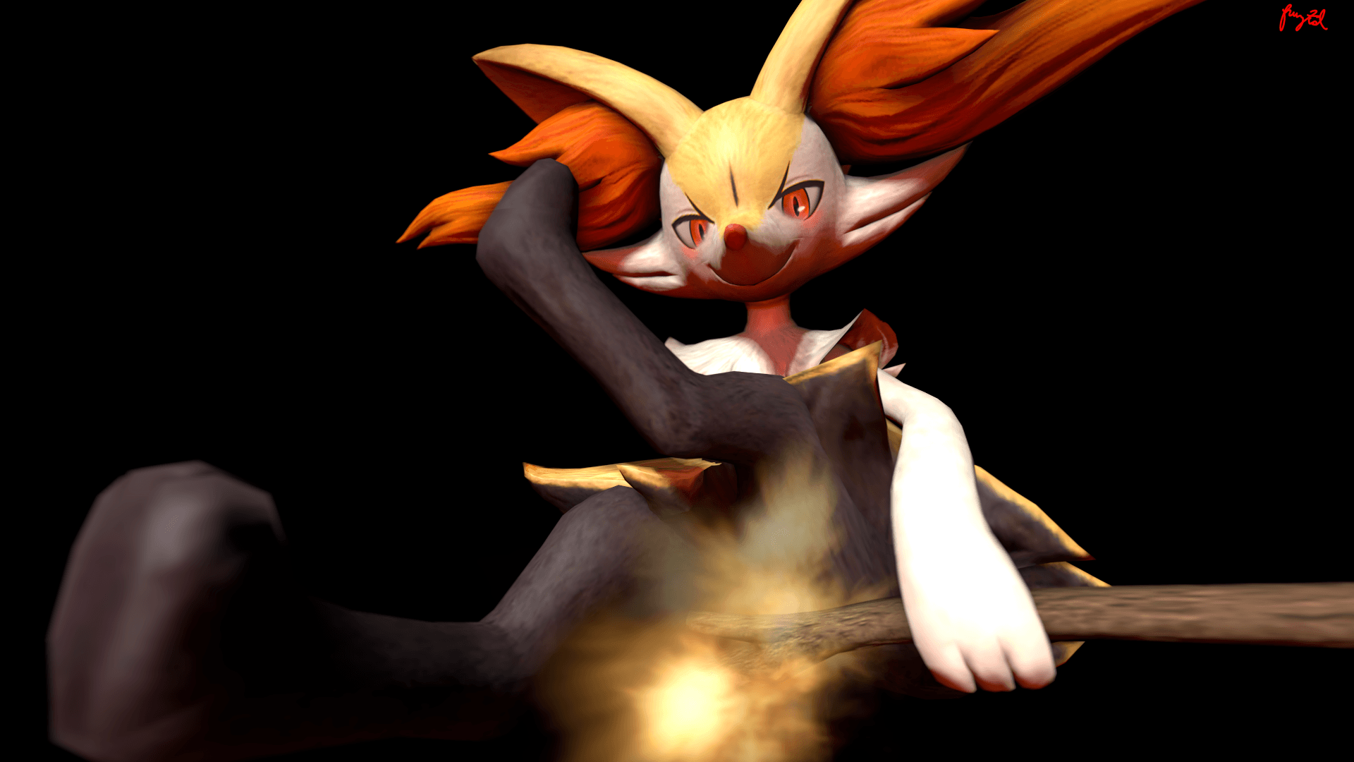 Braixen’s *Flamethrower* by fruztal