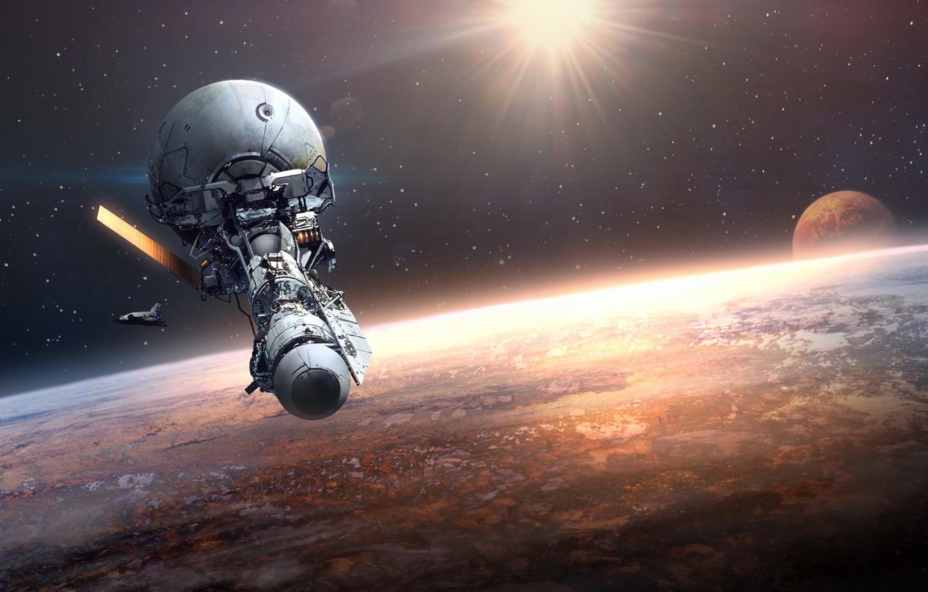 Wallpapers space, fiction, planet, orbit, space station, Orbital