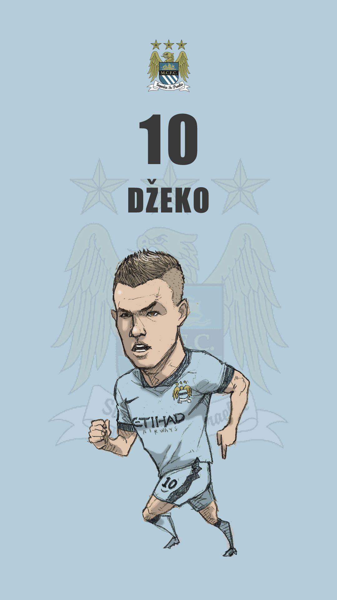 Manchester city fan art for mobile wallpapers Edin Dzeko