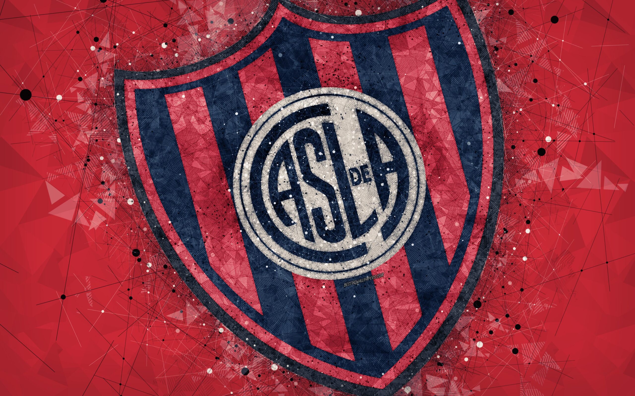 Download wallpapers CA San Lorenzo, 4k, logo, geometric art