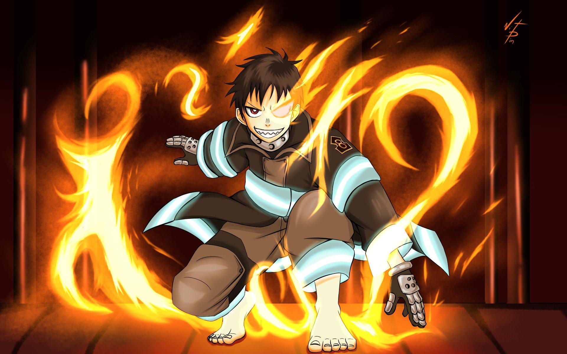 Fire Force Amazing Shinra Backgrounds by 1vip