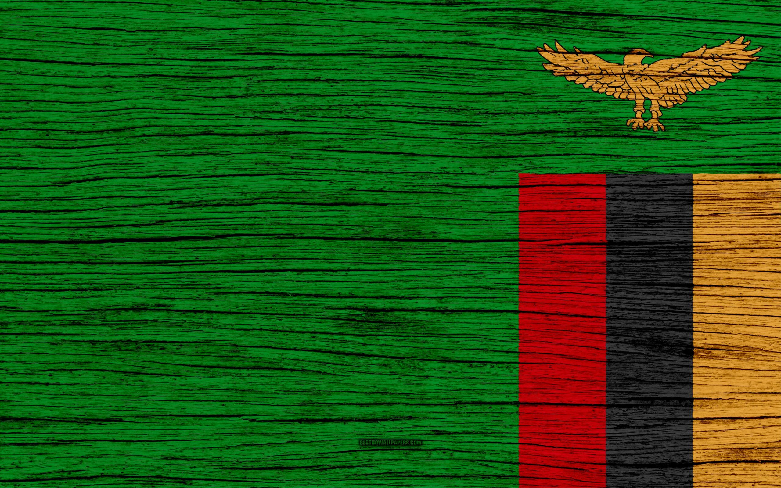 Download wallpapers Flag of Zambia, 4k, Africa, wooden texture