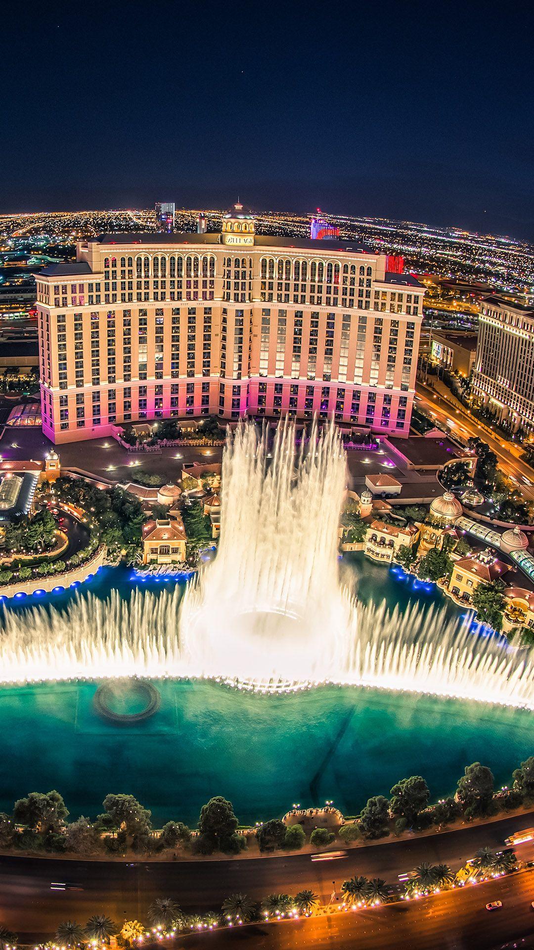 Bellagio Hotel Las Vegas Fountain Show Top View Wallpapers