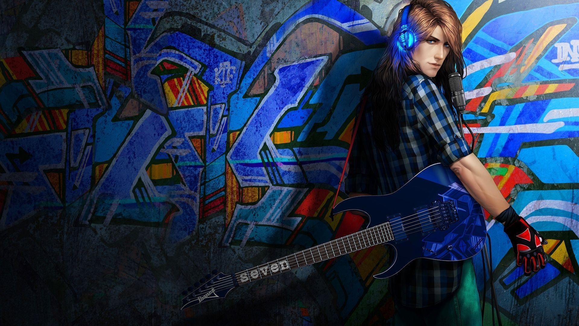 Rock and roll man Graffiti Wallpapers