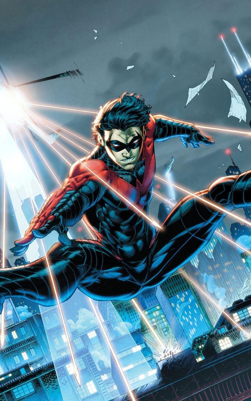 Download wallpapers nightwing, dc comics, robin, dick