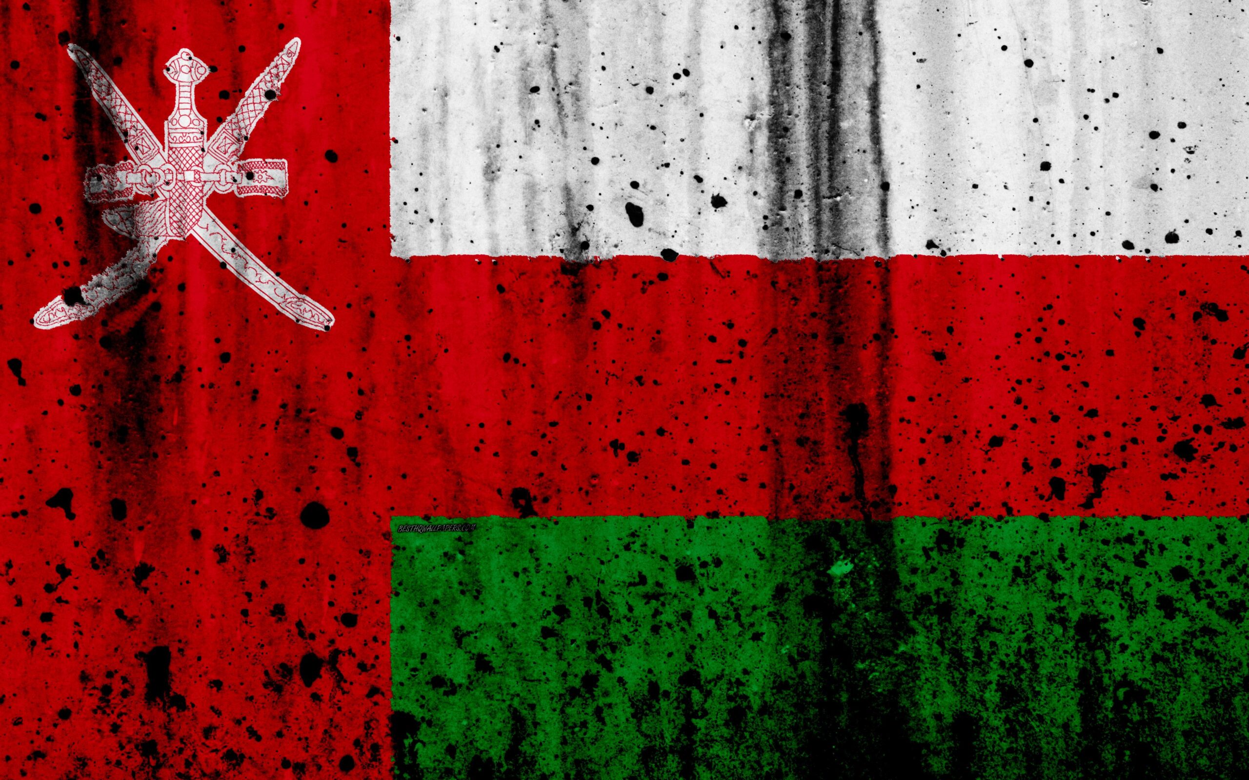 Download wallpapers Omani flag, 4k, grunge, flag of Oman, Asia, Oman