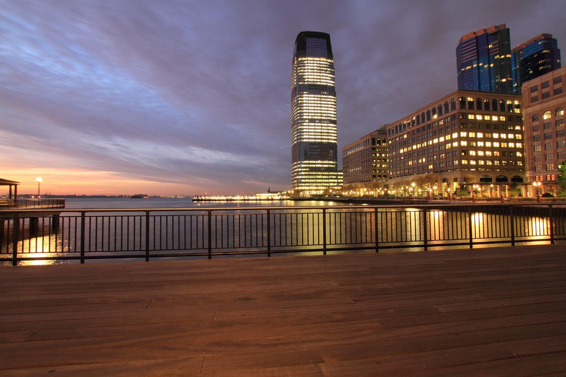 united states jersey city new jersey usa night orange sunset sky