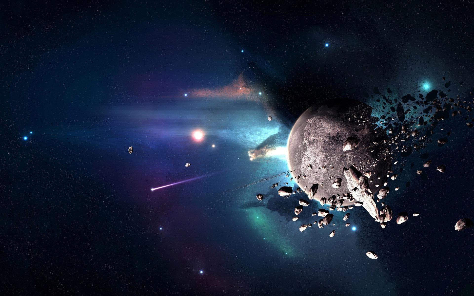 Meteorites circling the planet wallpapers