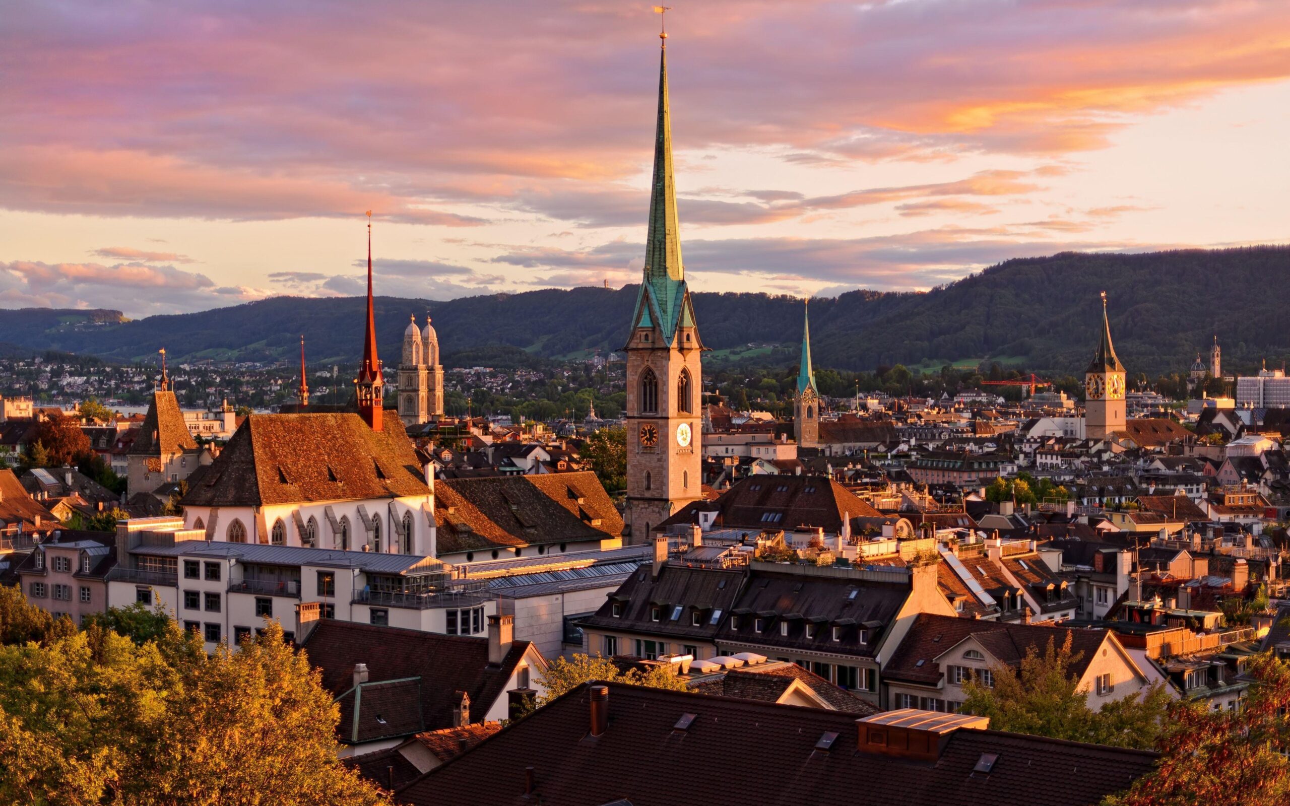 Download Wallpapers Zurich, Switzerland, Roofs, Buildings