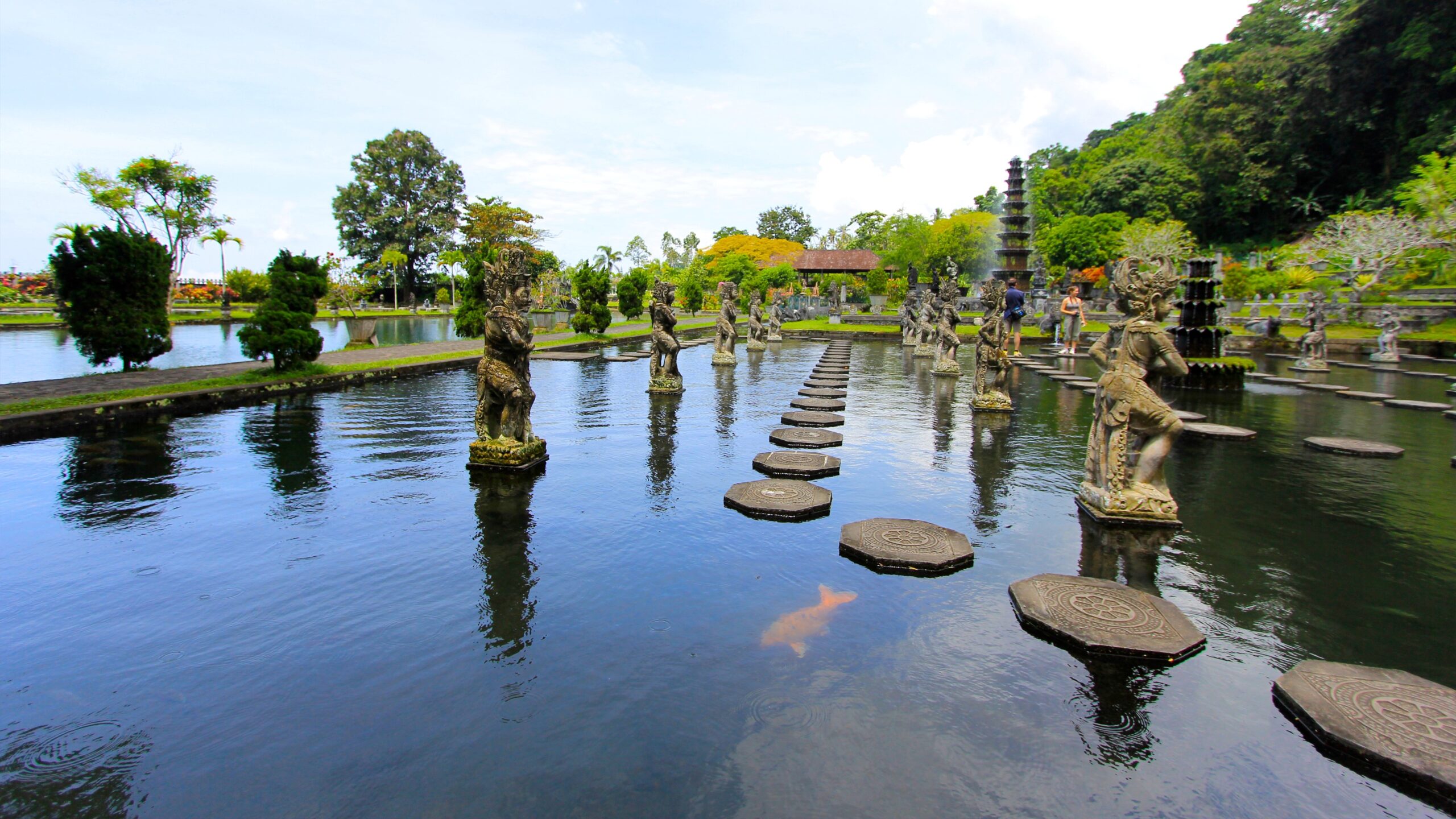 Tirta Gangga Tourist Place in Bali Indonesia 4K Wallpapers