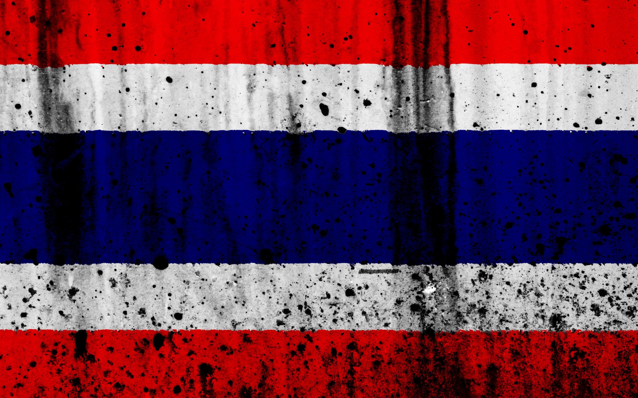 Download wallpapers Thai flag, 4k, grunge, flag of Thailand, Asia