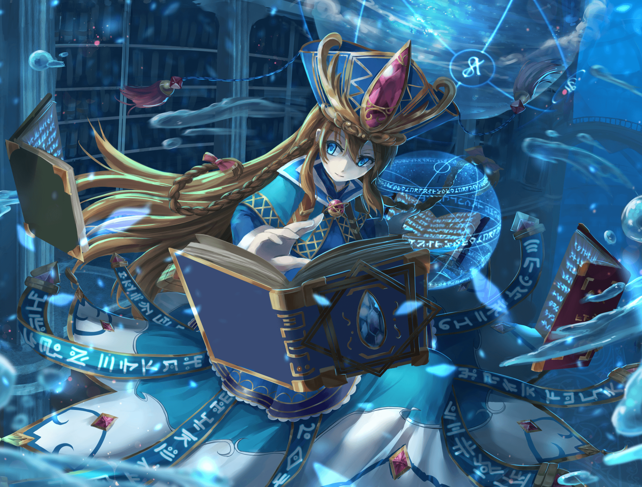 Download Brave Frontier, Magic, Library, Water Drops