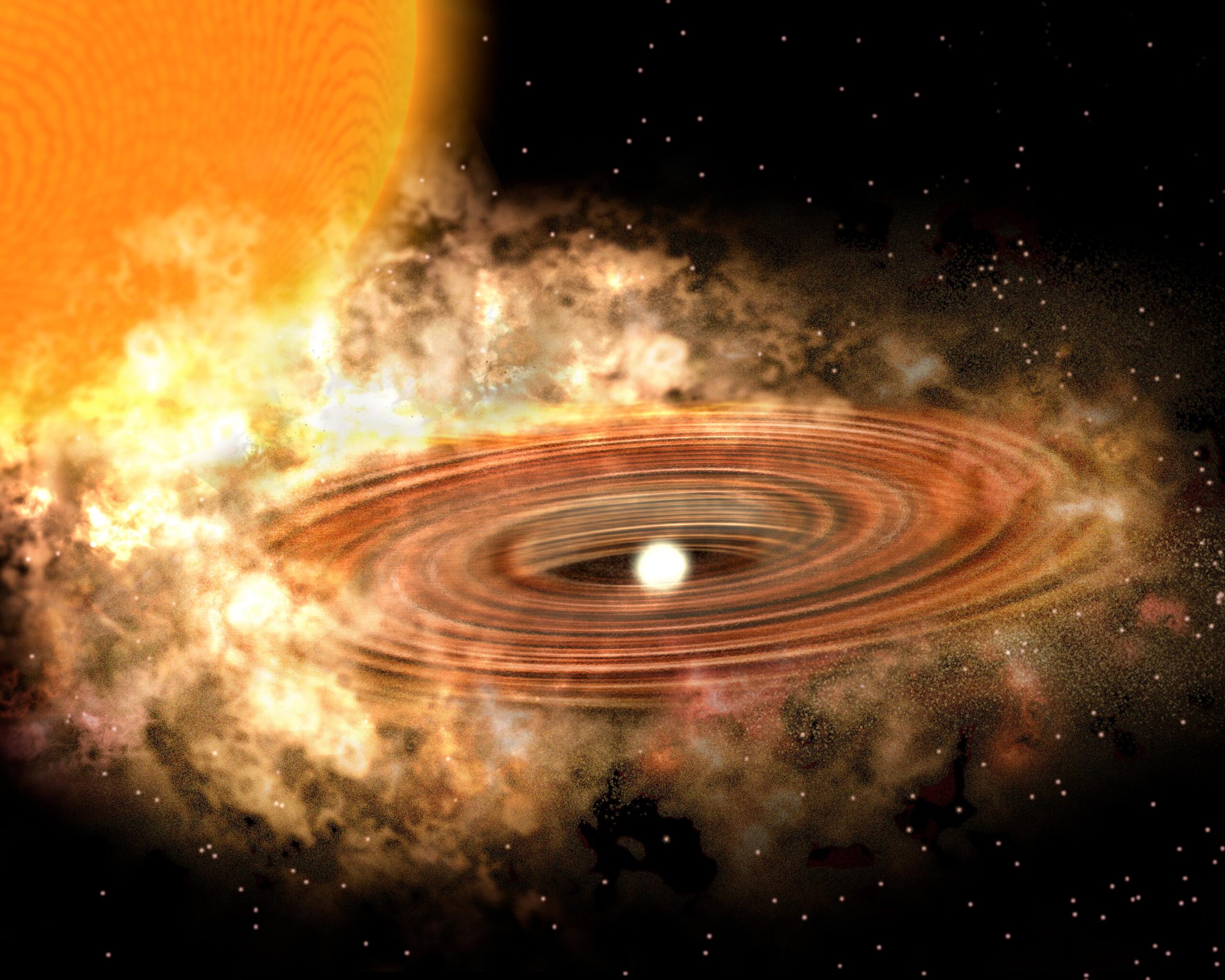 Accretion Disk Around Binary Star System WZ Sge