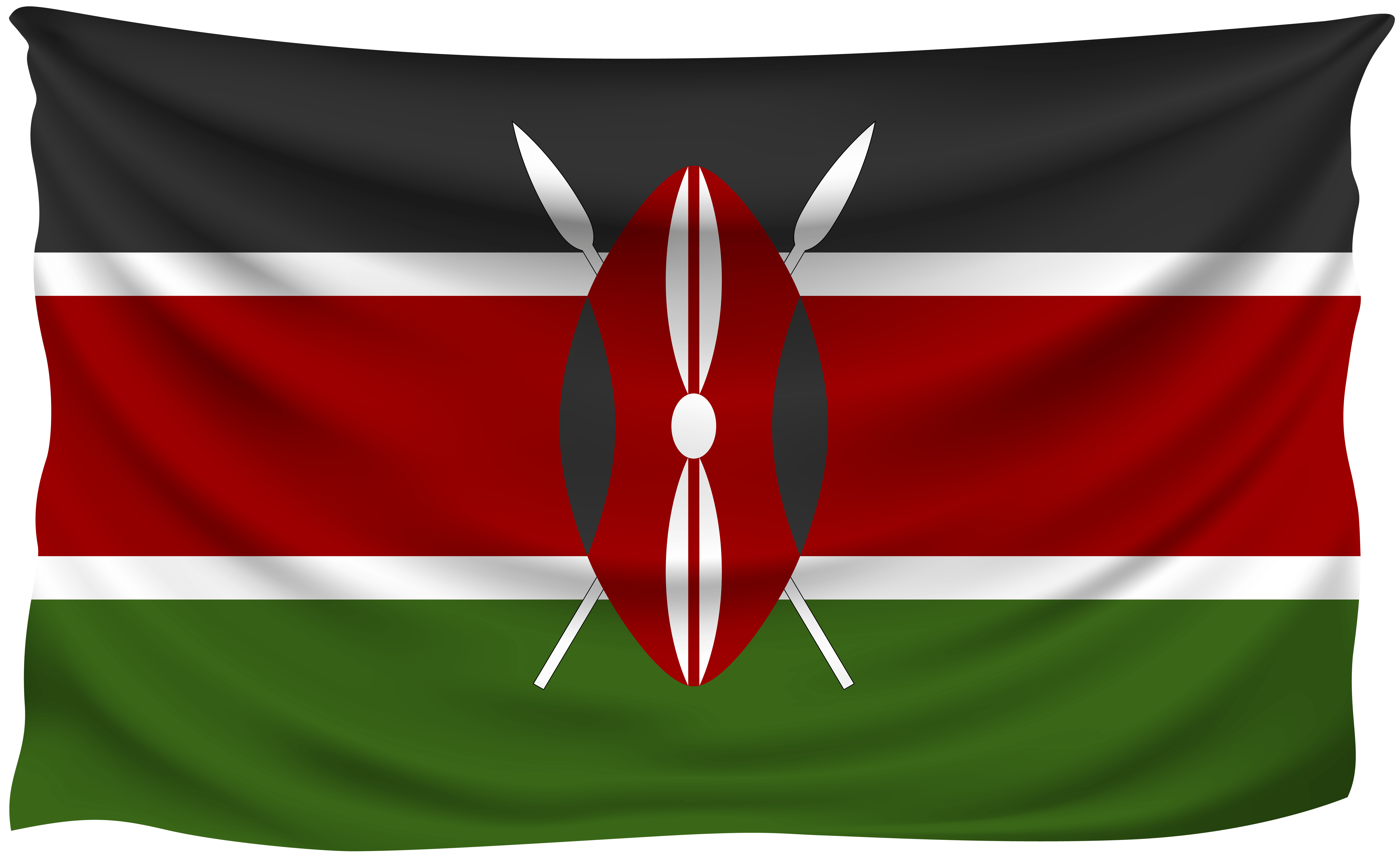 Kenya Wrinkled Flag