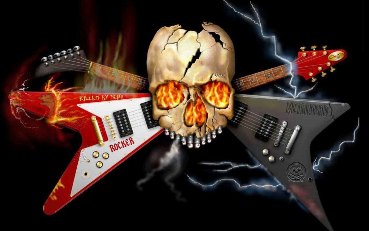 skeleton with guitar image