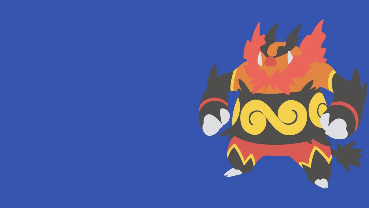 Emboar Pokemon Minimalist Blue wallpapers