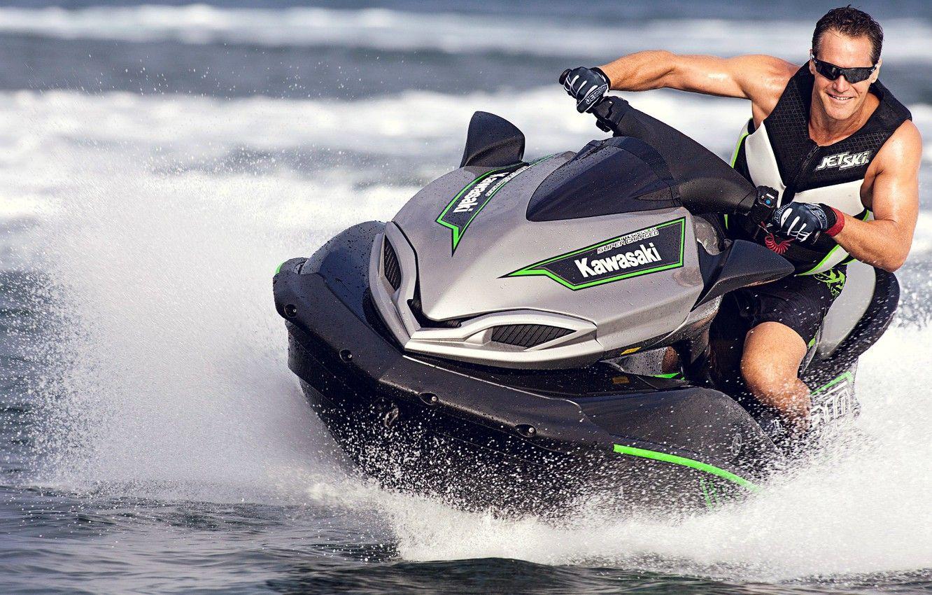 Wallpapers wave, Kawasaki, jet ski image for desktop, section другая