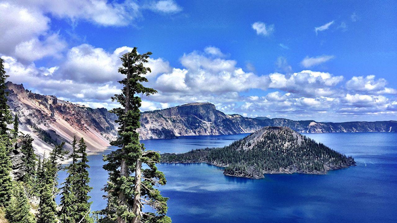 Image USA Crater Lake National Park Oregon Nature Mountains Sky