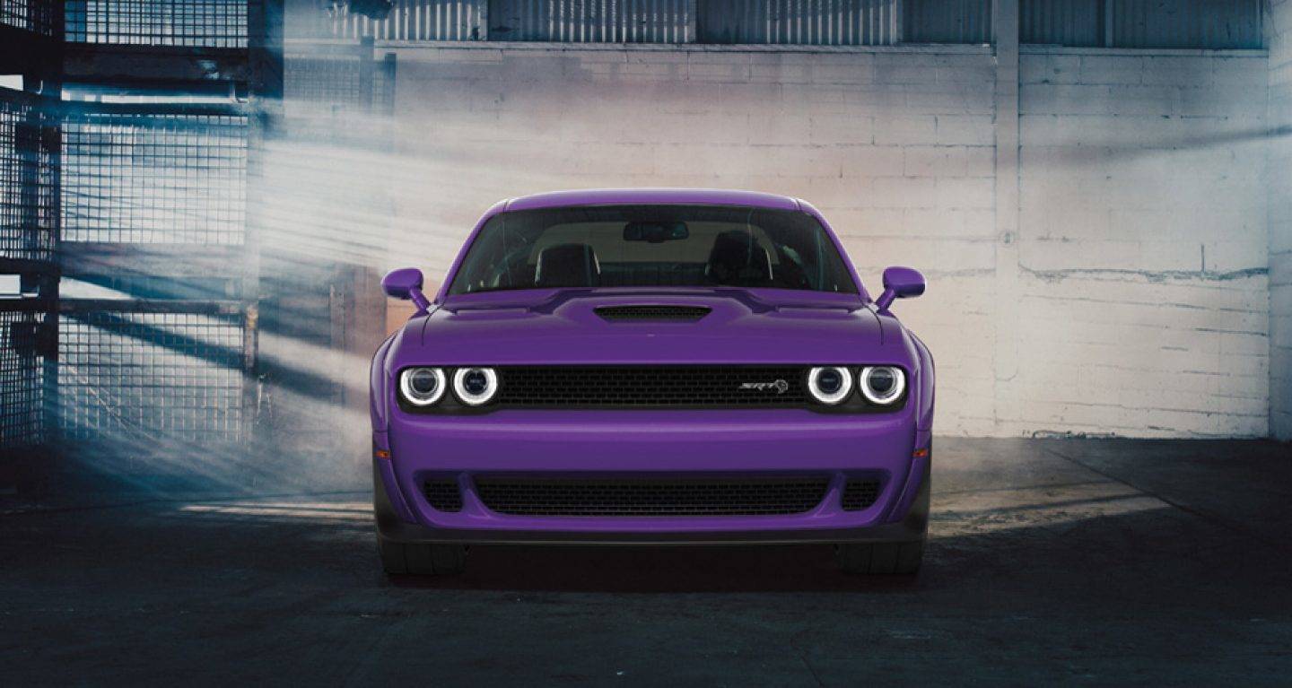 2019 Dodge Challenger purple color front side ultra hd wallpapers