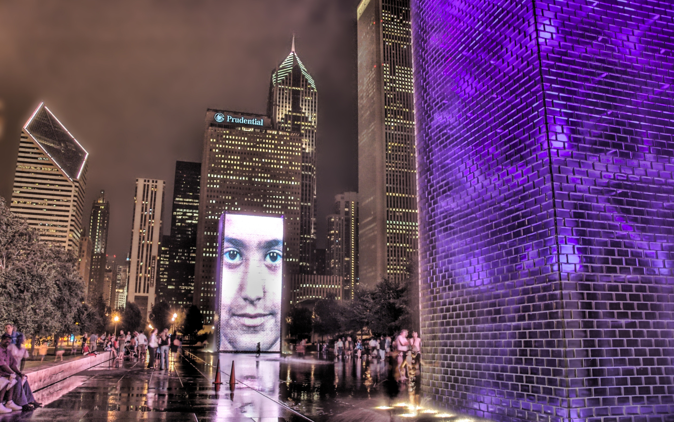 Crown Fountain, Millennium Park in Chicago, Illinois, USA widescreen