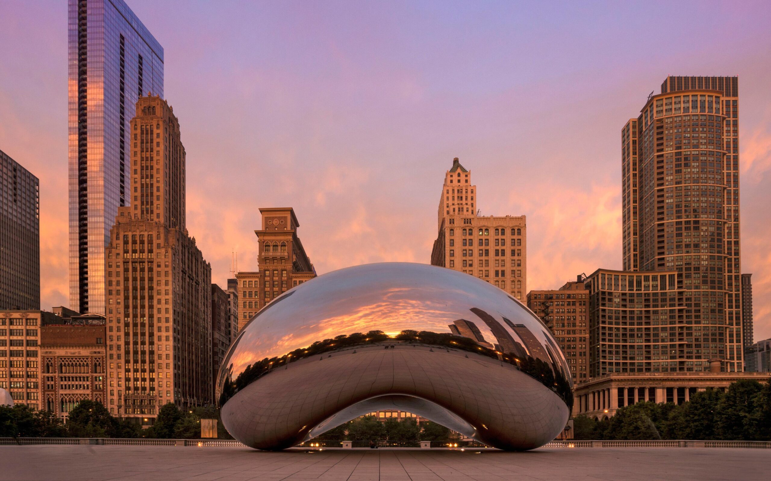 Download wallpapers Cloud Gate, Chicago, public sculpture