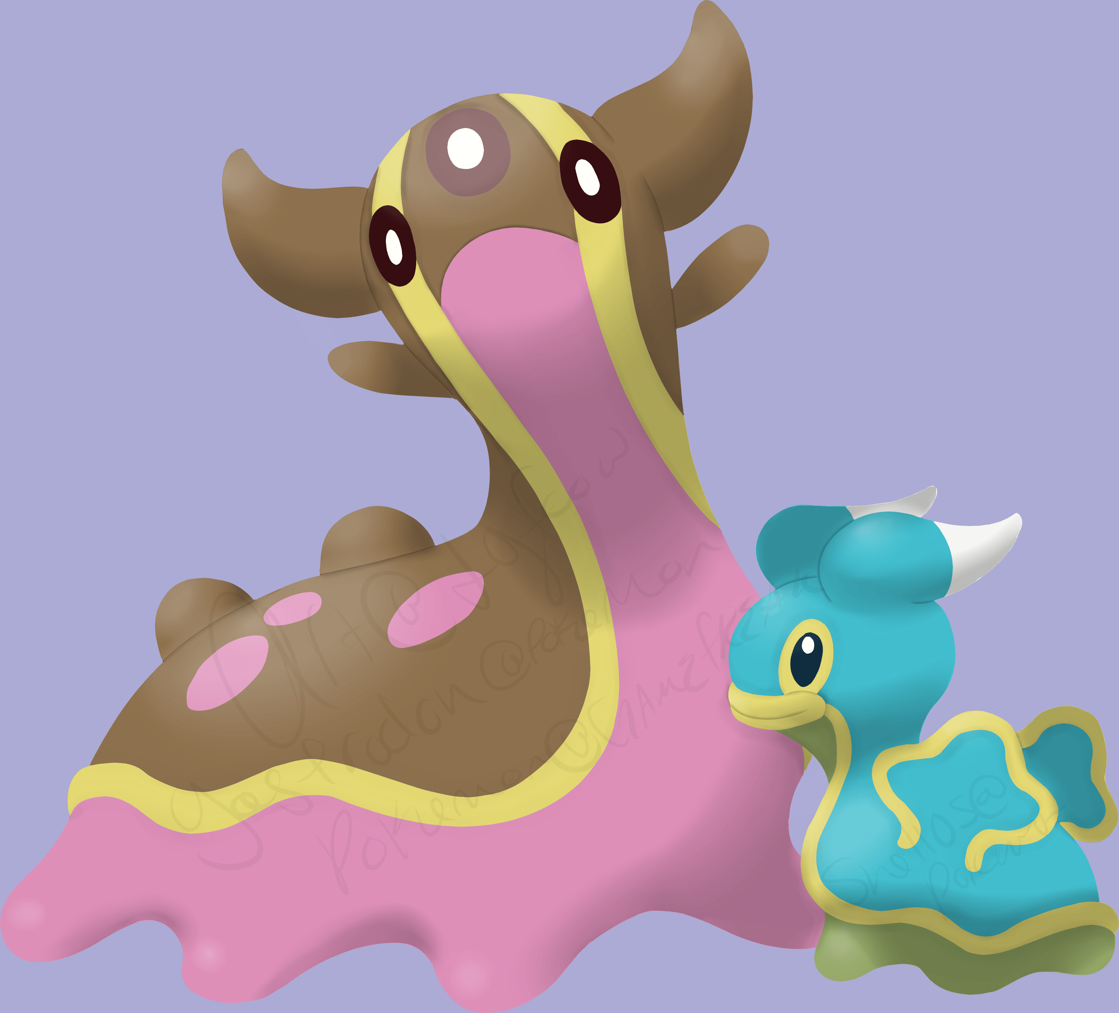 OC) Gastrodon/Shellos in Ken Sugimori’s style mixed with my own