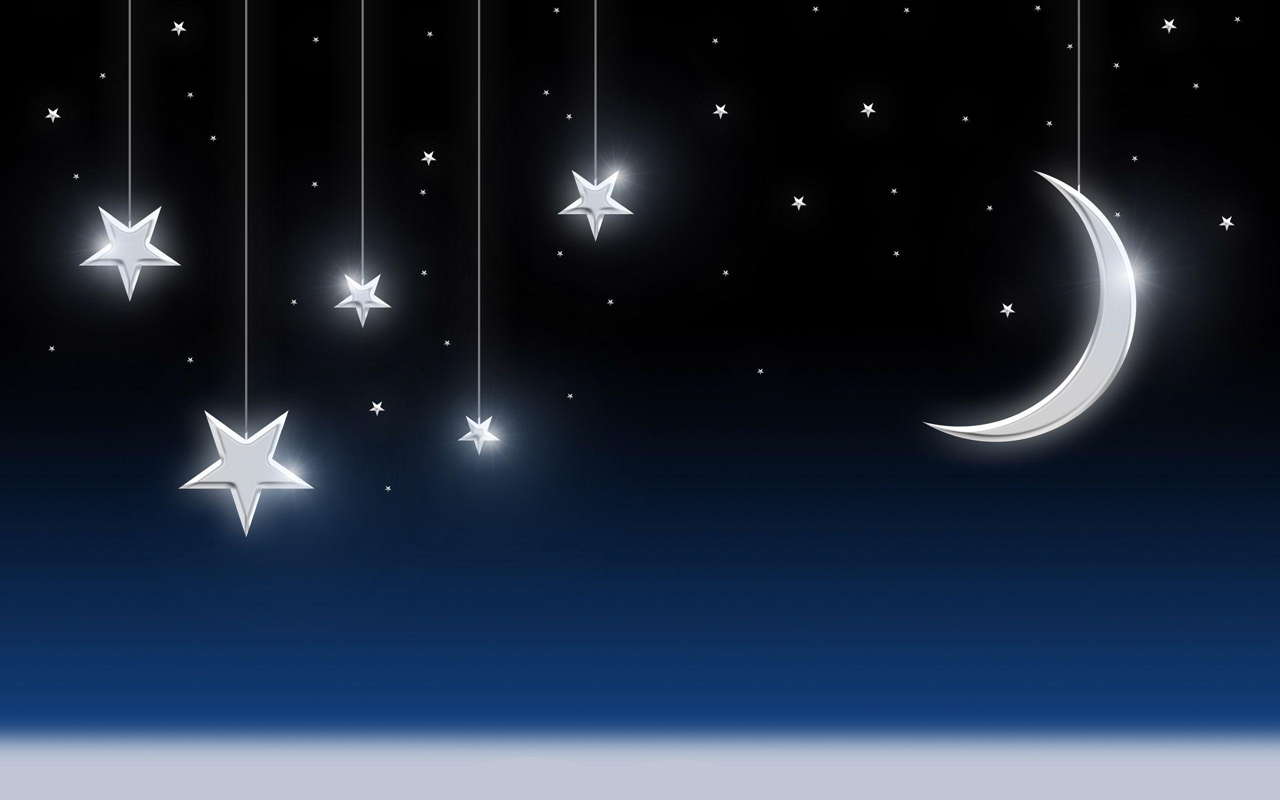 full moon sky stars wallpapers